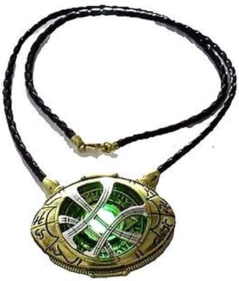 Collier pendentif docteur étrange oeil d'agamotto 71 mm qui brille dans le noir