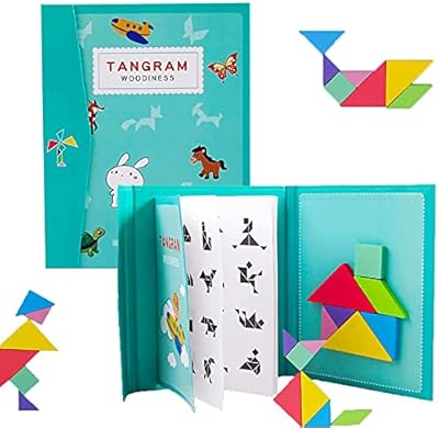 Alissamin 96 puzzle tangram magnétique pour voyage, jeu de puzzle de stimulation cérébrale, livre magnétique et jeu éducatif avec 7 formes colorées simples, jeux et solutions pour enfants. Votre centre commercial virtuel au Sénégal : Diaytar
