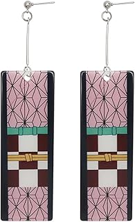 Kamado nezuko acrylique longues boucles d'oreilles anime bijoux tueur boucles d'oreilles nouvelles pointes