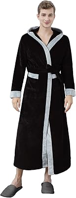 Peignoir long à capuche zakasa pour homme en velours doux et polaire