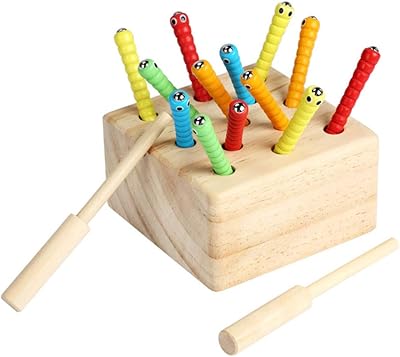 Toyandona 1 ensemble de jouets éducatifs magnétiques en bois pour attraper des insectes