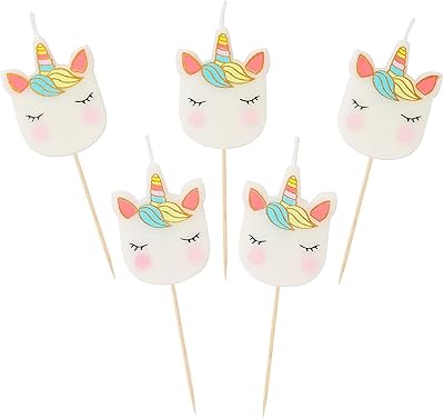 Bougies pour gâteau au visage de licorne de table parlante de we heart