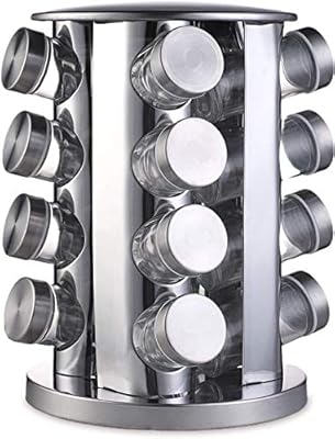 Étagère à épices u-home avec 16 pots tour de comptoir étagère ronde rotative