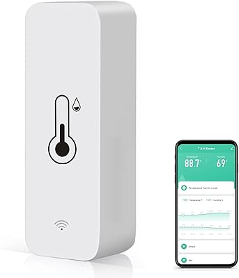 Capteur de température et d'humidité wifi, thermomètre et hygromètre d'intérieur avec alerte d'application