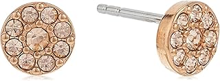 Boucles d'oreilles disque rond en acier inoxydable fossil pour femme étain