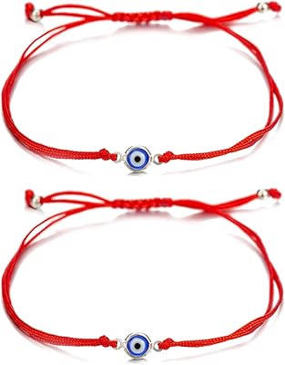 Bracelet mauvais œil pour femmes hommes filles garçons, cordon rouge noir kabbale bleu