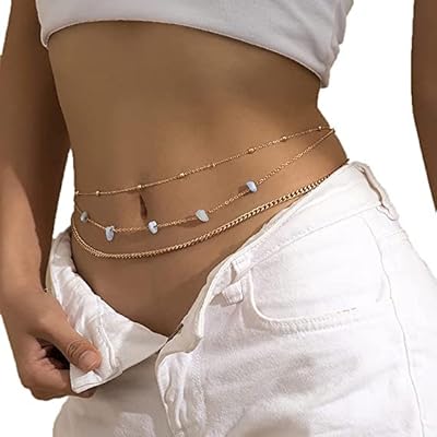 Chaînes de perles de taille pour femmes chaînes de corps d'été colorées ventre