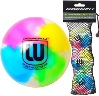 Balle de hockey de rue multicolore winwell de 65 mm avec sac