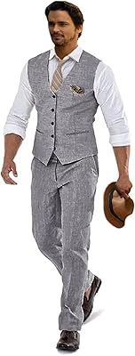 Costumes en lin pour hommes, costumes de mariage décontractés pour hommes, costumes deux pièces pour garçons d'honneur, smoking, ensemble veste et pantalon pour fête d'été sur la plage, bal de promo. Diaytar : Le e-commerce qui respecte votre budget