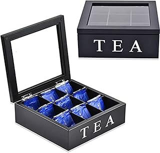 Mofish coffre à thé en bois avec couvercle rangement pour sachets de thé