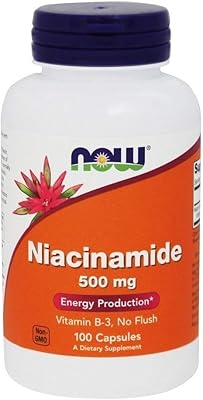 Capsules de niacinamide de vitamine b3 now foods (100 gélules, 500 mg)
