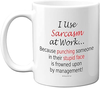 Tasses amusantes pour hommes et femmes - j'utilise le sarcasme au travail
