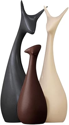 Figurines en céramique à finition mate de la famille lucky deer de ztour®