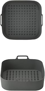 Honpolo plat de cuisson en silicone friteuse à air carrée huile antiadhésive résistante