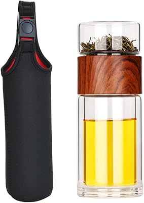 Infuseur à thé en verre de beauté, tasse de voyage à double paroi