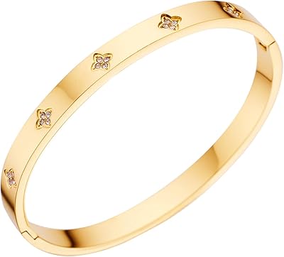 Bracelet d'amitié plaqué argent or rose bracelet empilable en acier inoxydable avec cristal
