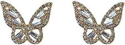 Boucles d'oreilles papillon pour femme, 2 cm x 1,7 cm, zinc, sans pierres