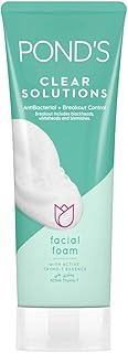 Mousse pour le visage pond's clear solutions avec active themo tea, antibactérien +