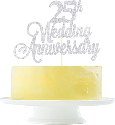 Décorations de gâteaux pour 25e anniversaire de mariage, décorations de fête d'anniversaire