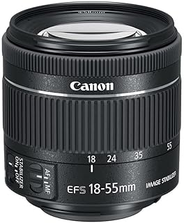 Objectif canon ef-s 18-55mm f/4-5.6 is stm pour appareil photo - noir