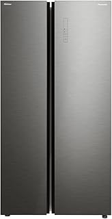 Réfrigérateur côte à côte panasonic, capacité 700 litres, porte vitrée grise, garantie compresseur