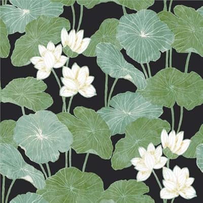 Roommates rmk11433wp papier peint lilypad à décoller et à coller, noir/vert, rouleau