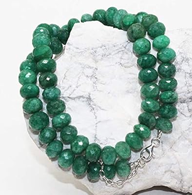 Collier de perles de béryl vert rondel à facettes collier de perles