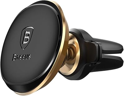 Support magnétique pour grille d'aération de voiture baseus avec clip de câble, or