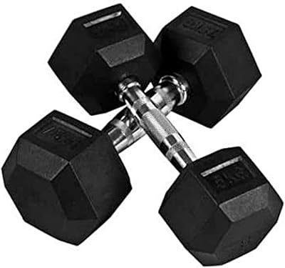 Haltères hexagonales en caoutchouc miracle fitness - 2 pièces / 15 kg