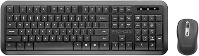 Clavier et souris sans fil promate, clavier multimédia sans fil 2,4 ghz