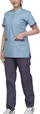 Ensemble de combinaison médicale pour femme de chambre et nounou experto uniforms, bleu