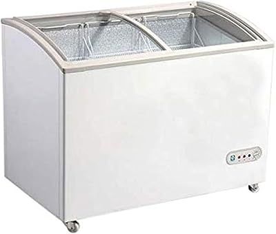 Congélateur akai avec couvercle en verre au milieu, capacité 340 litres - modèle
