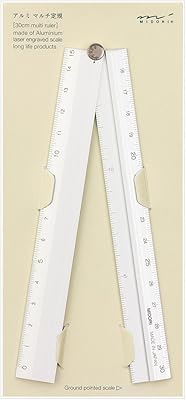 Règle en aluminium polyvalente midori 30 cm, couleur argent (42253006)