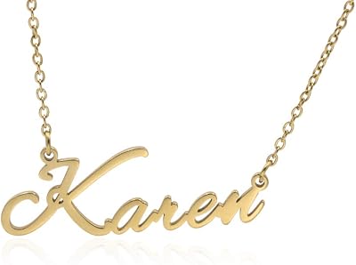 Collier prénom personnalisé en acier inoxydable plaqué or 18 carats avec plaque nominative initiale, collier pendentif vieil anglais pour femmes filles, acier inoxydable plaqué or. Révolutionnez votre façon d'acheter avec Diaytar