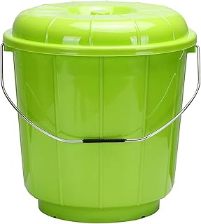 Seau en plastique avec couvercle, capacité 18 litres de delcasa, multicolore, modèle dc1511