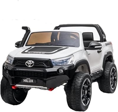 Voiture jeep électrique toyota hilux ruggedex sous licence dorsa pour enfants - blanc