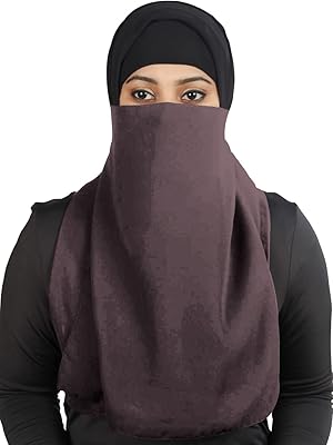 Mybatua demi-niqab long nez en georgette ventilé prix de gros 1pc