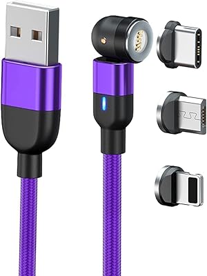 Câble de charge rapide usb magnétique de type c micro 3 broches 3