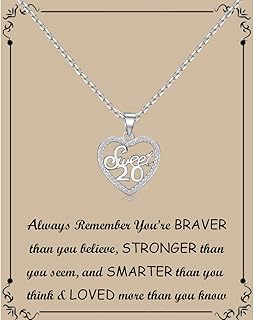 Collier cadeaux bnql pour 20e anniversaire, joli cadeau pour fille, nièce, amie, bijoux pour 20e anniversaire. Shopping en ligne au Sénégal ? Pensez Diaytar !