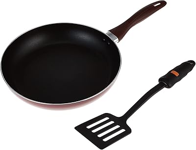 Poêle à frire antiadhésive royalford de 26 cm avec spatule à remuer