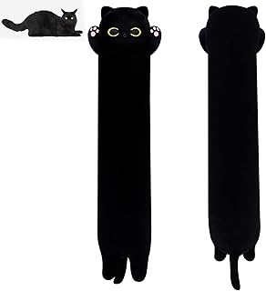 Oreiller en peluche chat noir mignon 3d pour tous les âges