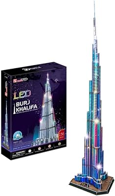 Modèle de puzzle 3d de burj khalifa kit de construction fait à la main
