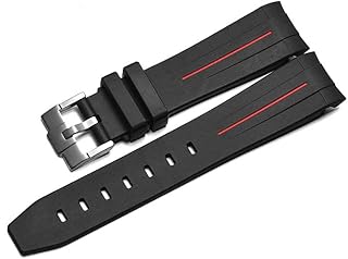 Bracelet de montre en caoutchouc 20 mm/21 mm avec fermoir tang adapté