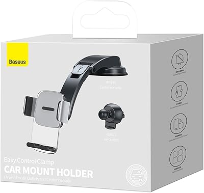 Support de téléphone magnétique pour voiture baseus avec grille d'aération et tableau