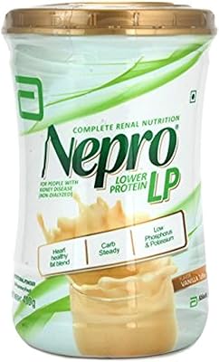 Nepro lp complete renal nutrition, carb steady, low protein, abbott powder vanilla toffee, pour les personnes atteintes d'une maladie rénale (400 g, non dialysé). Diaytar : Votre partenaire e-commerce au quotidien