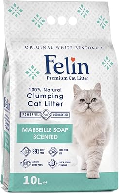 Litière agglomérante pour chat felin 100% bentonite naturelle, agglomérante à 99,5% sans poussière