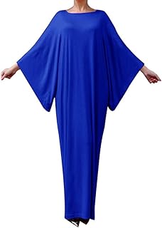Dhykeg ramadan prière pour femmes manches chauve-souris abaya robe islamique musulmane couleur pure