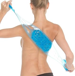 Offre de vente brosse de massage du dos double face en silicone et ceinture de bain pour le nettoyage des pieds (bleu).. Diaytar : Qualité professionnelle, prix grand public