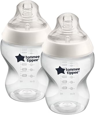 Biberon tommee tippee closer to nature, 2 biberons transparents 260 ml