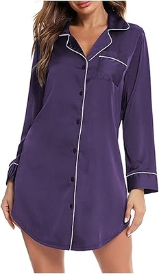 Pyjama de nuit pour femmes robe à manches longues en soie